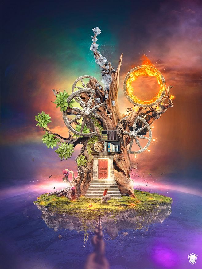 幻想之樹 PS創意合成廣告設計欣賞